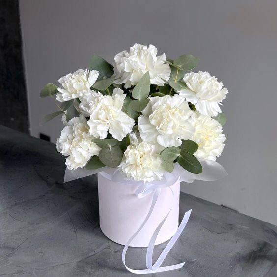 Шляпная коробка диантусов