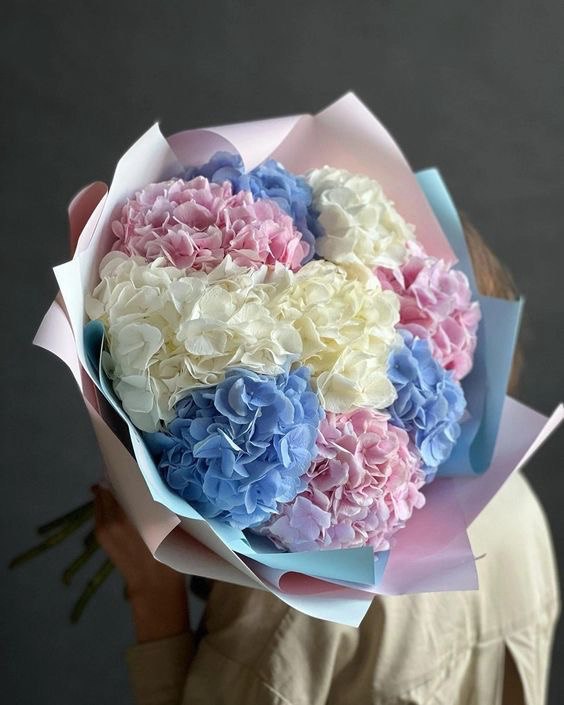 Букет из 9 гортензий